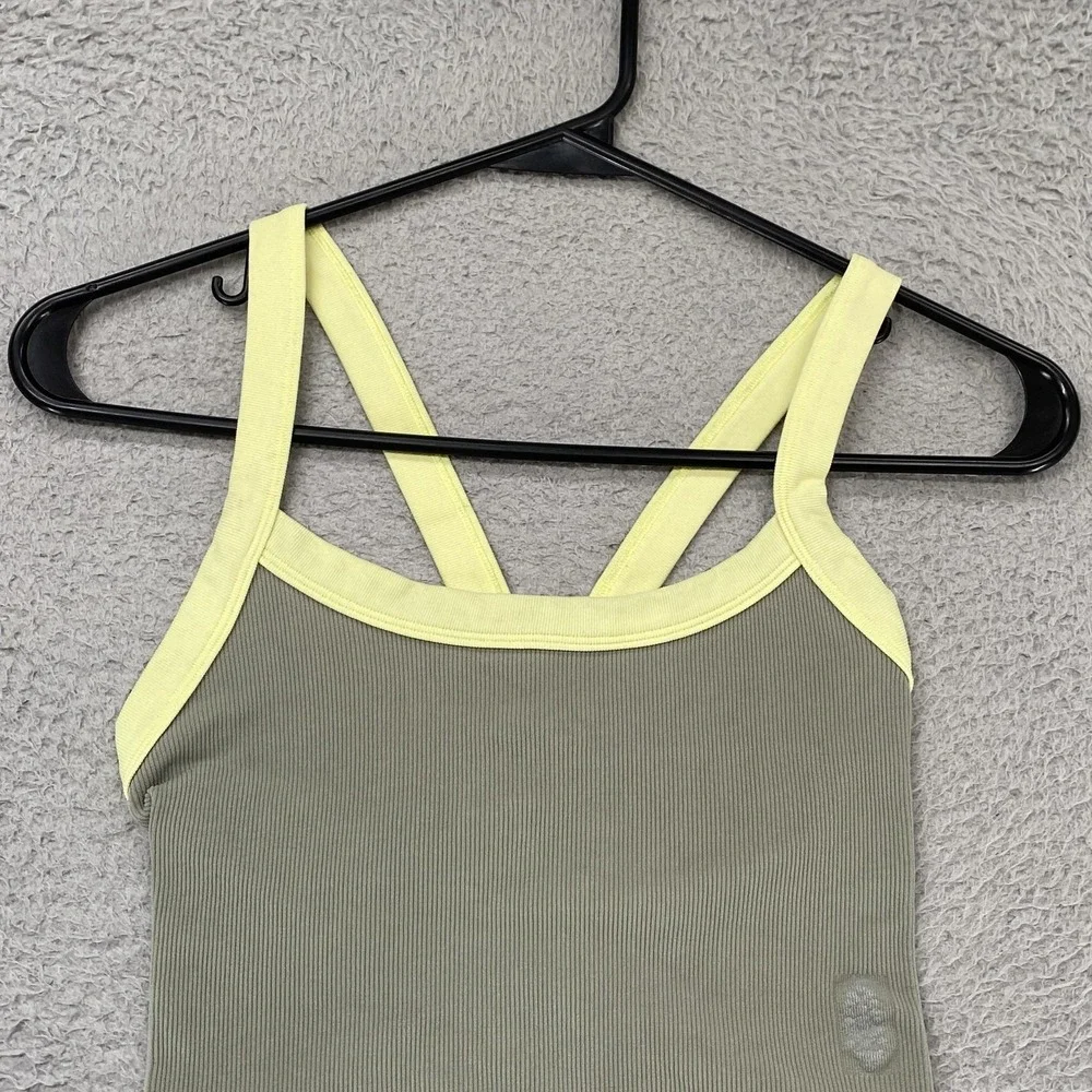 FP Movement Crop Tank Womens XS/S Colorblock Ribbed Crossback Yoga All Clear